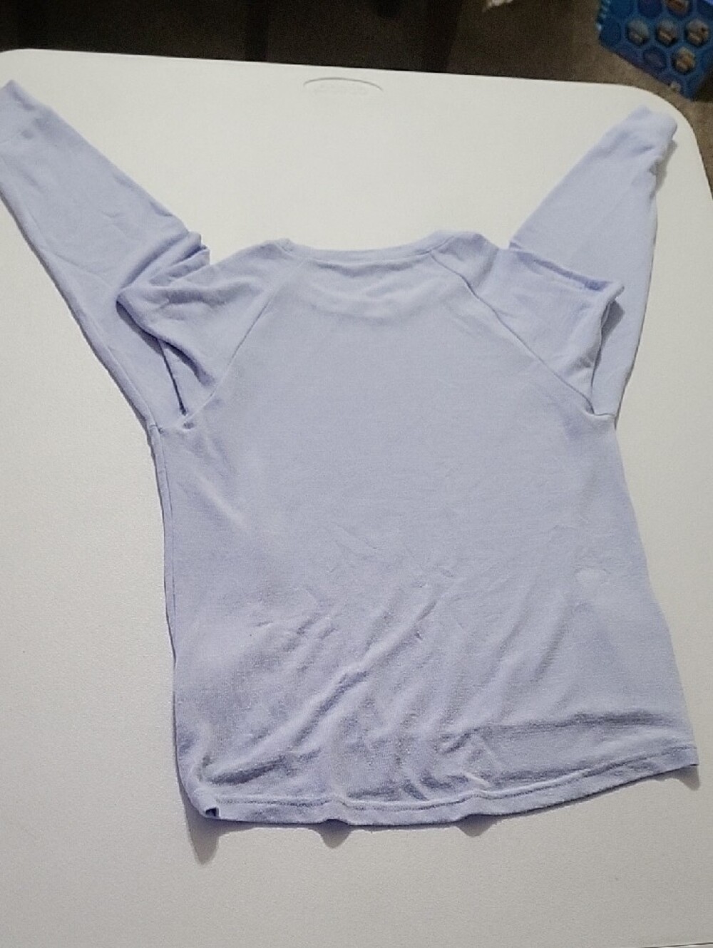 Light Lavender Long-Sleeve Women's Top with Pockets - Picture 4 of 5